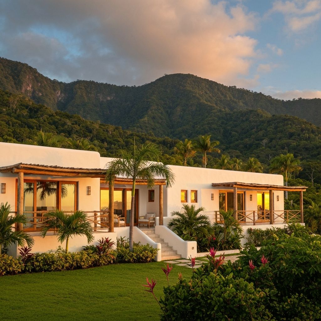 Villa exterior and gardens