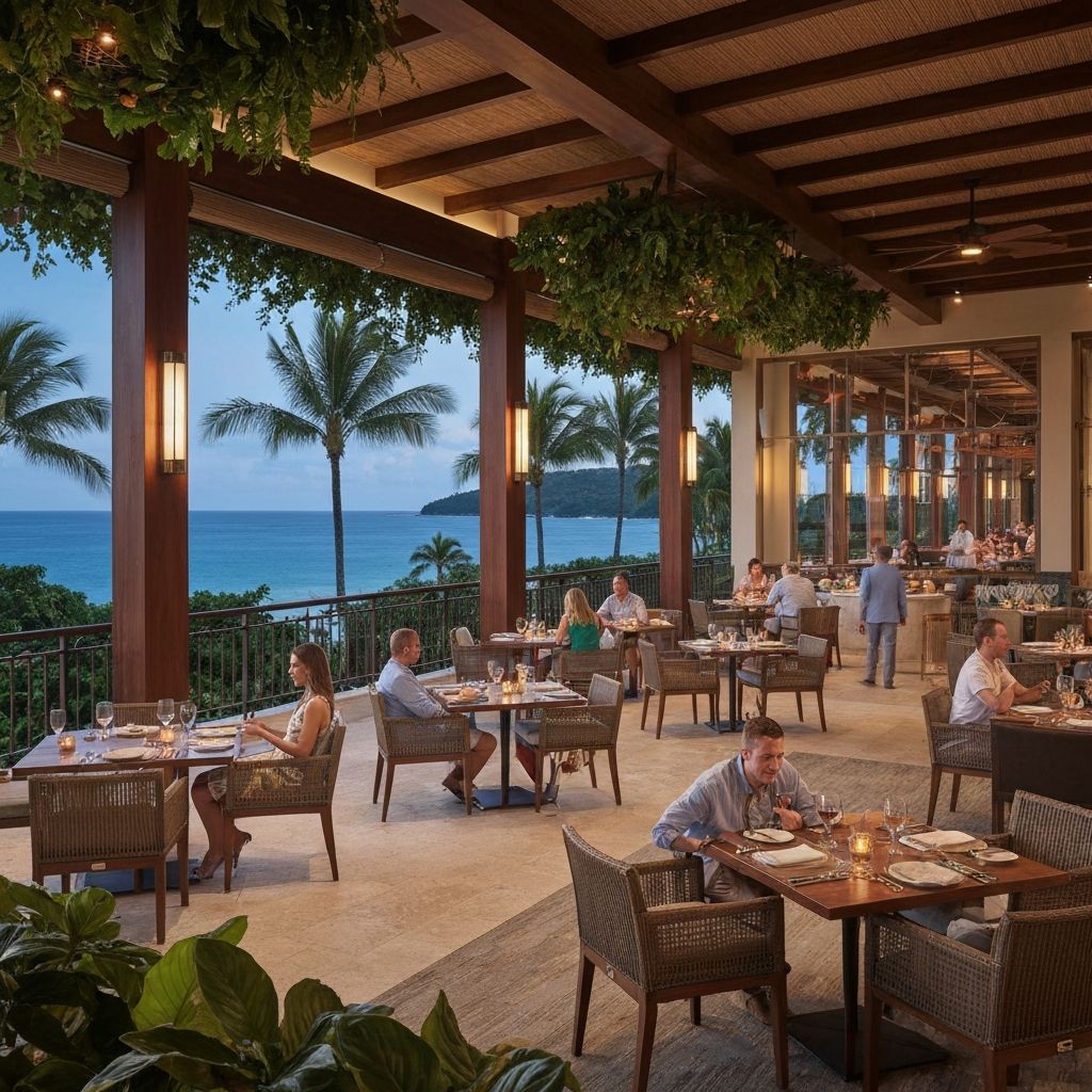 Open-air restaurant dining